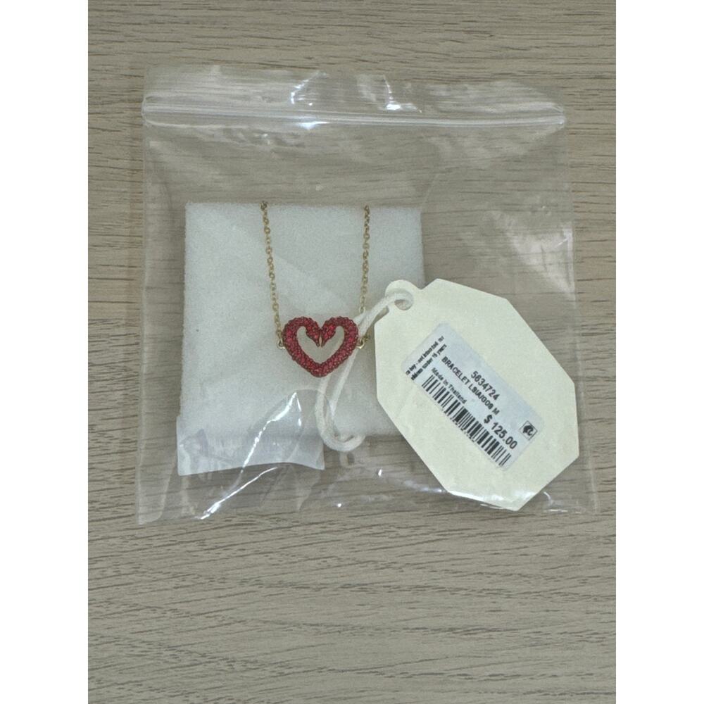 Swarovski Sublima Bracelet Romantic Swan Heart Red Gold Tone Plated - Picture 3 of 3